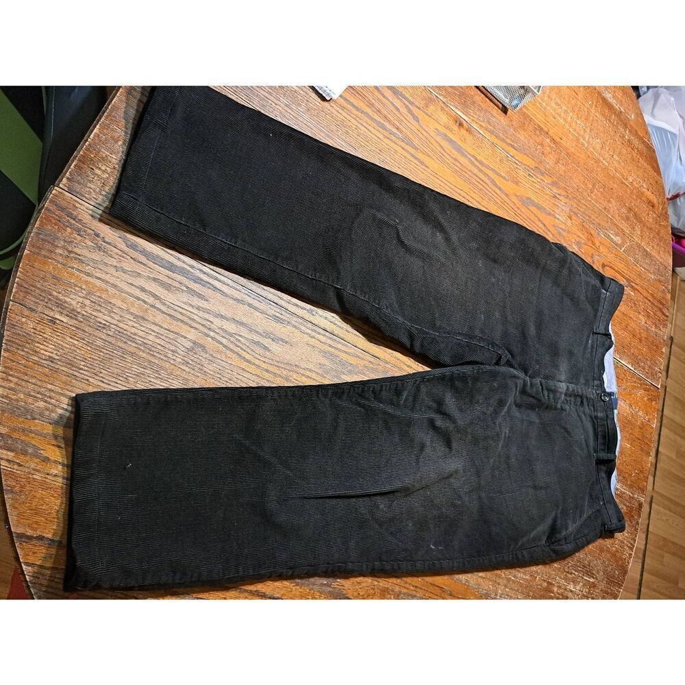 40x26 Izod Black Straight Leg Corduroy Pants with Pockets and Belt Loops